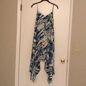 Aqua blue and white multi dress